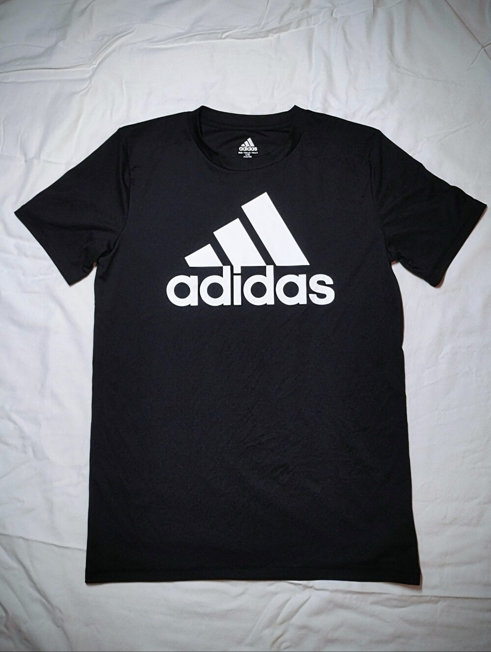 Adidas Tee Shirt Large Black And White T-shirt Athletic Stretchy Breathable
